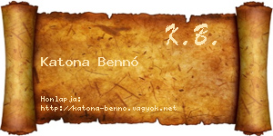 Katona Bennó névjegykártya